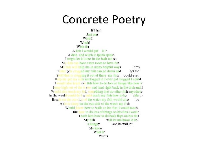 Concrete Poetry 