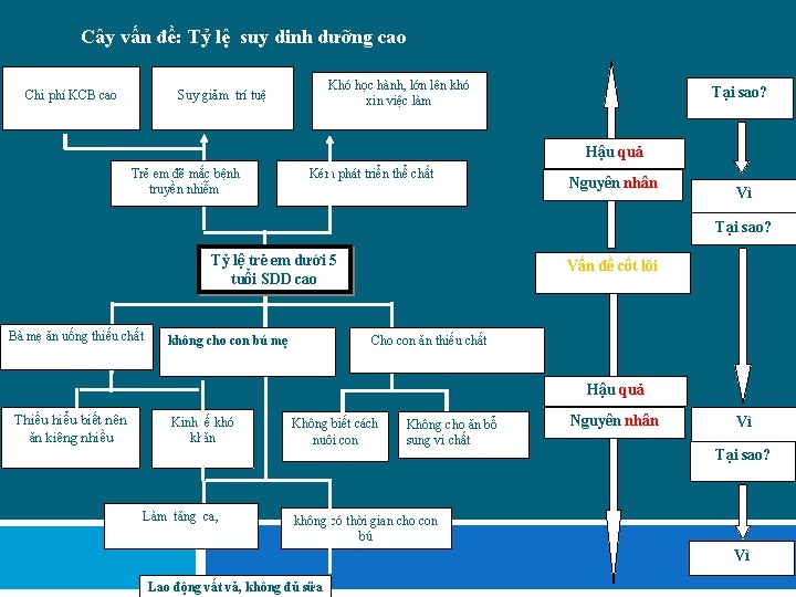 Cây vấn đề: Tỷ lệ suy dinh dưỡng cao Chi phí KCB cao Khó