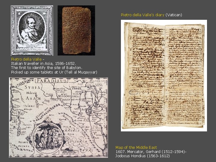 Pietro della Valle’s diary (Vatican) Pietro della Valle Italian traveller in Asia, 1586 -1652.