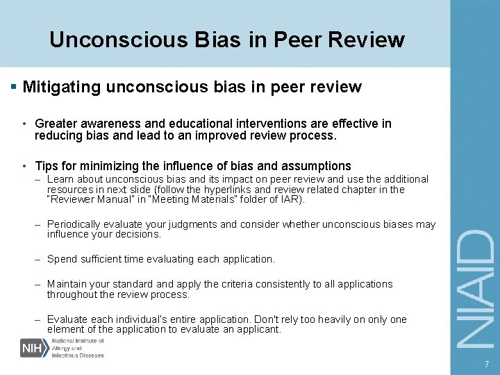 Unconscious Bias in Peer Review § Mitigating unconscious bias in peer review • Greater
