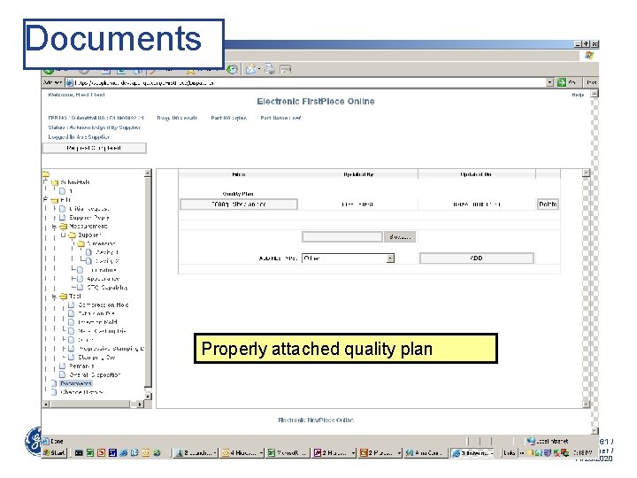 Documents Properly attached quality plan 61 / GE Title or job number / 11/23/2020 Documents Properly attached quality plan 61 / GE Title or job number / 11/23/2020