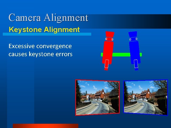 Camera Alignment Keystone Alignment Excessive convergence causes keystone errors 