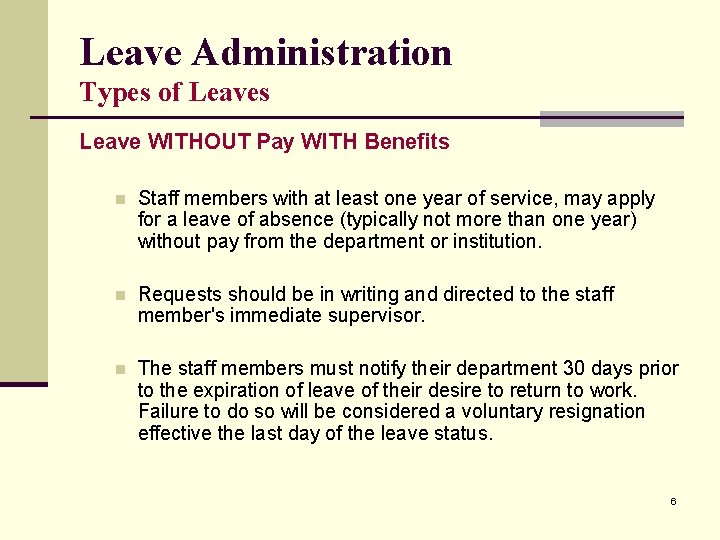 LEAVE ADMINISTRATION How to Process Approved Leaves 1