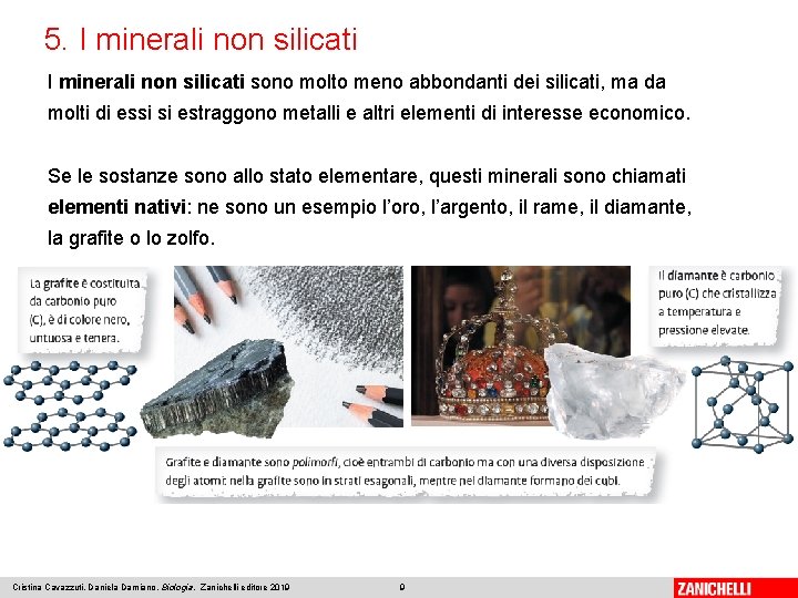 5. I minerali non silicati sono molto meno abbondanti dei silicati, ma da molti