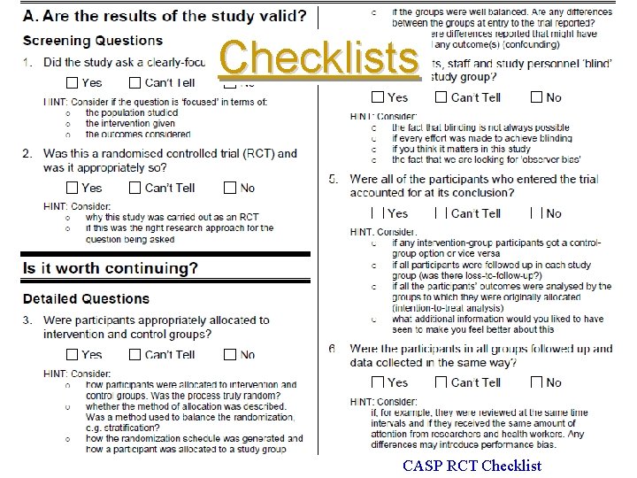 Checklists 18 CASP RCT Checklist 