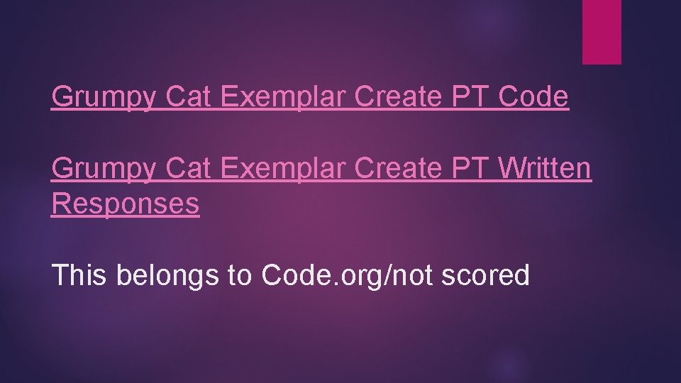 Grumpy Cat Exemplar Create PT Code Grumpy Cat Exemplar Create PT Written Responses This