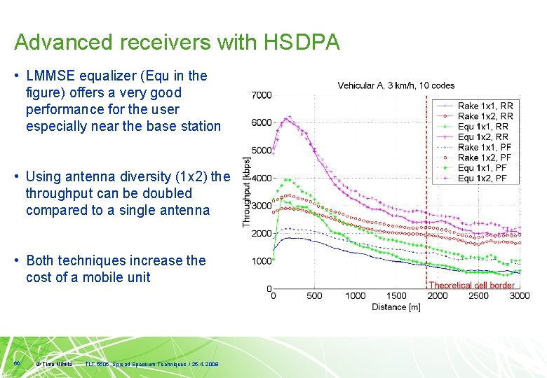 Advanced receivers with HSDPA • LMMSE equalizer (Equ in the figure) offers a very