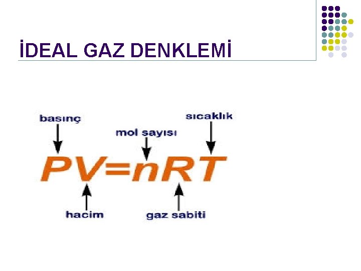 İDEAL GAZ DENKLEMİ 