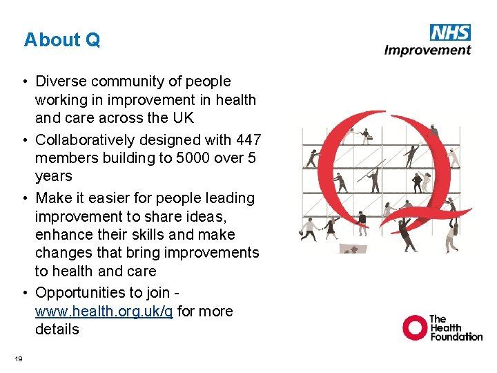 About Q • Diverse community of people working in improvement in health and care About Q • Diverse community of people working in improvement in health and care