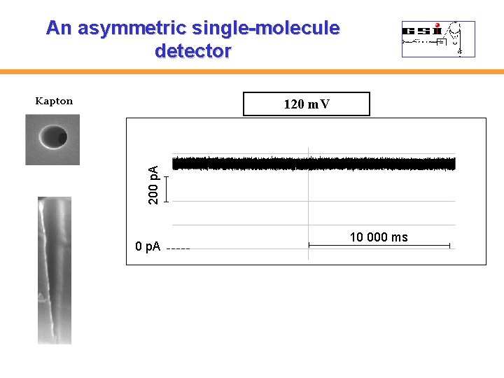 An asymmetric single-molecule detector Kapton 200 p. A 120 m. V 0 p. A