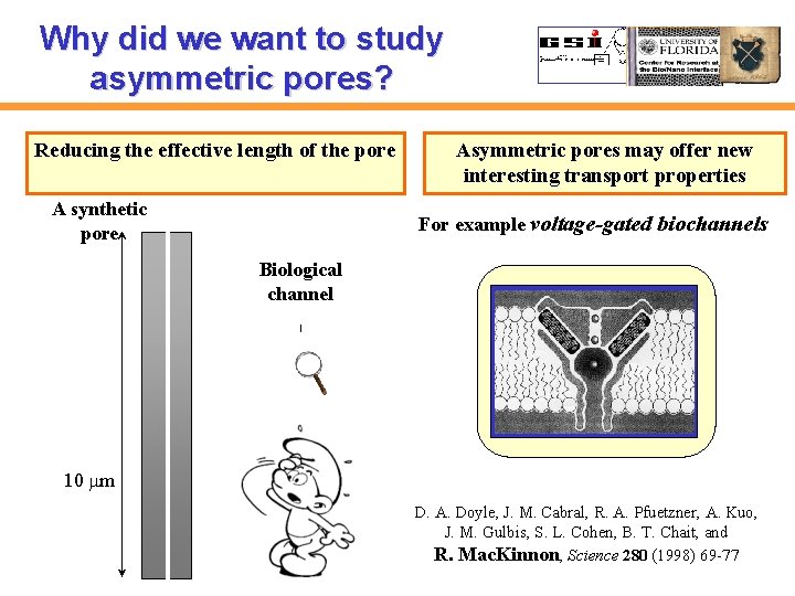 Why did we want to study asymmetric pores? Reducing the effective length of the