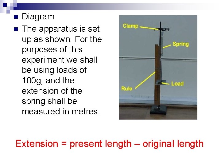 n n Diagram The apparatus is set up as shown. For the purposes of