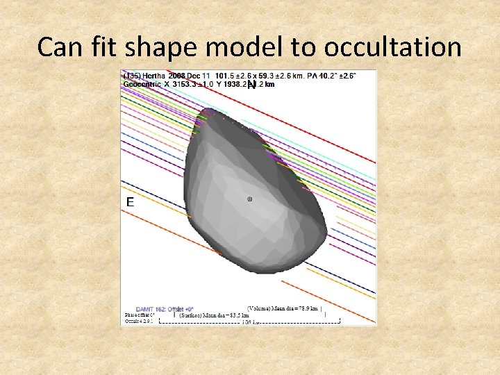 Can fit shape model to occultation 