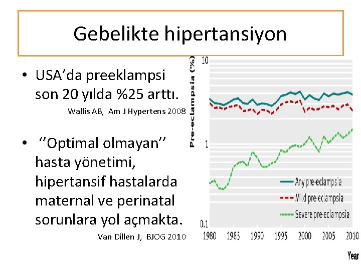 Gebelikte hipertansiyon • USA’da preeklampsi son 20 yılda %25 arttı. Wallis AB, Am J Gebelikte hipertansiyon • USA’da preeklampsi son 20 yılda %25 arttı. Wallis AB, Am J