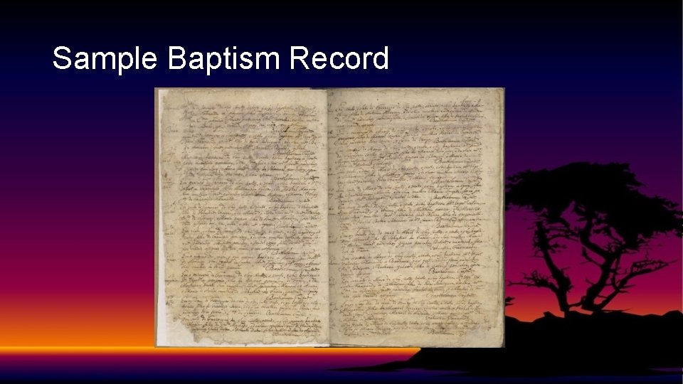 Sample Baptism Record 