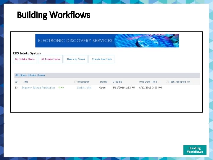 Building Workflows 