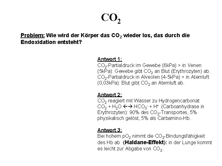 CO 2 Problem: Wie wird der Körper das CO 2 wieder los, das durch