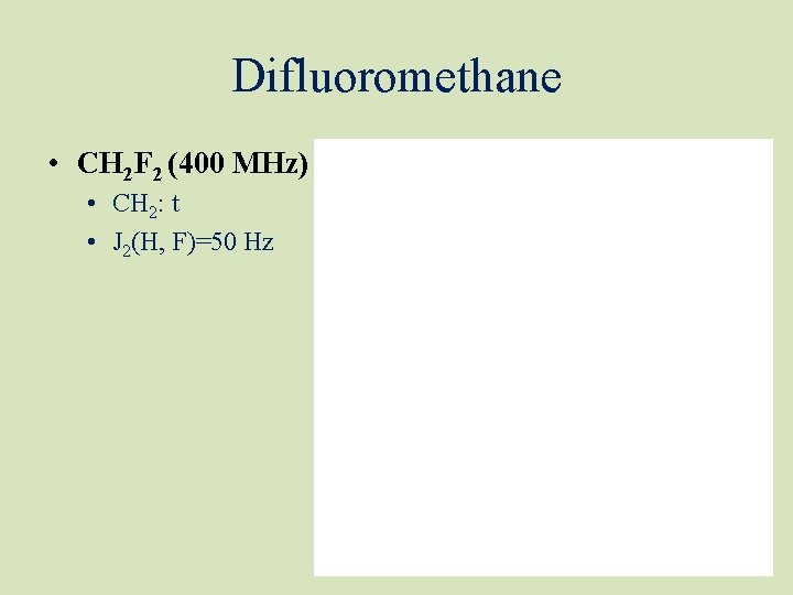 Difluoromethane • CH 2 F 2 (400 MHz) • CH 2: t • J