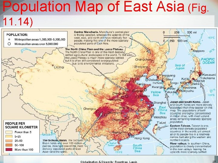 Population Map of East Asia (Fig. 11. 14) 
