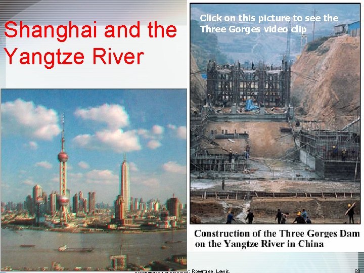 Shanghai and the Yangtze River Click on this picture to see the Three Gorges