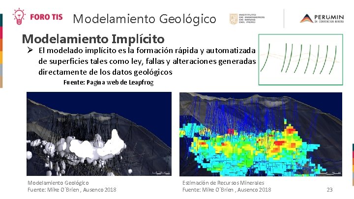 Modelamiento Geológico Modelamiento Implícito El modelado implícito es la formación rápida y automatizada de