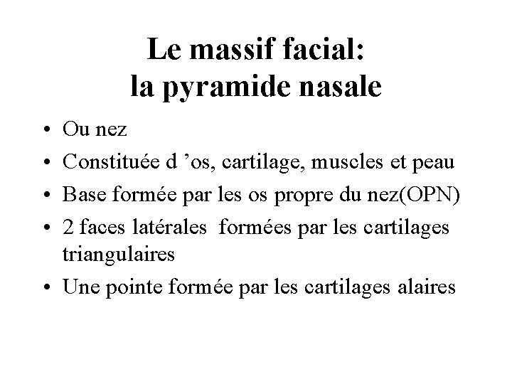 Anatomie Physiologie nasale Anatomie Ostologie de lextrmit cphalique