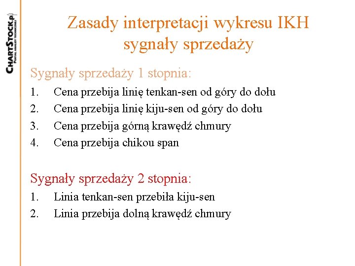 Zasady interpretacji wykresu IKH sygnały sprzedaży Sygnały sprzedaży 1 stopnia: 1. 2. 3. 4. Zasady interpretacji wykresu IKH sygnały sprzedaży Sygnały sprzedaży 1 stopnia: 1. 2. 3. 4.