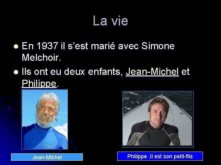 La vie En 1937 il s’est marié avec Simone Melchoir. l Ils ont eu