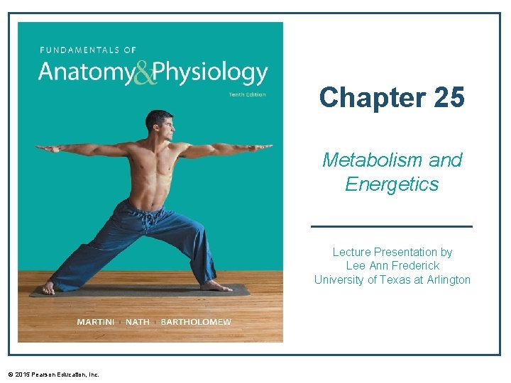 Chapter 25 Metabolism and Energetics Lecture Presentation by Lee Ann Frederick University of Texas