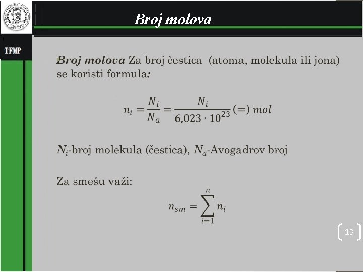 Broj molova • 13 Broj molova • 13