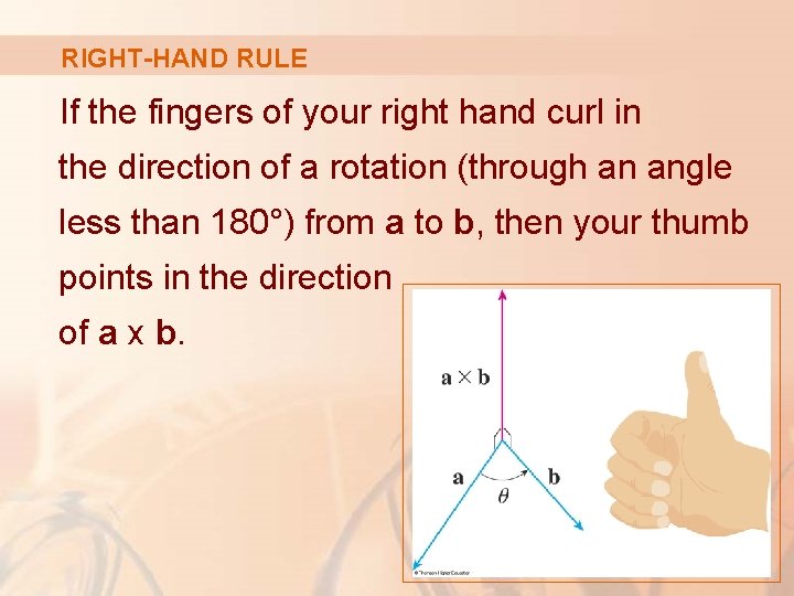 RIGHT-HAND RULE If the fingers of your right hand curl in the direction of