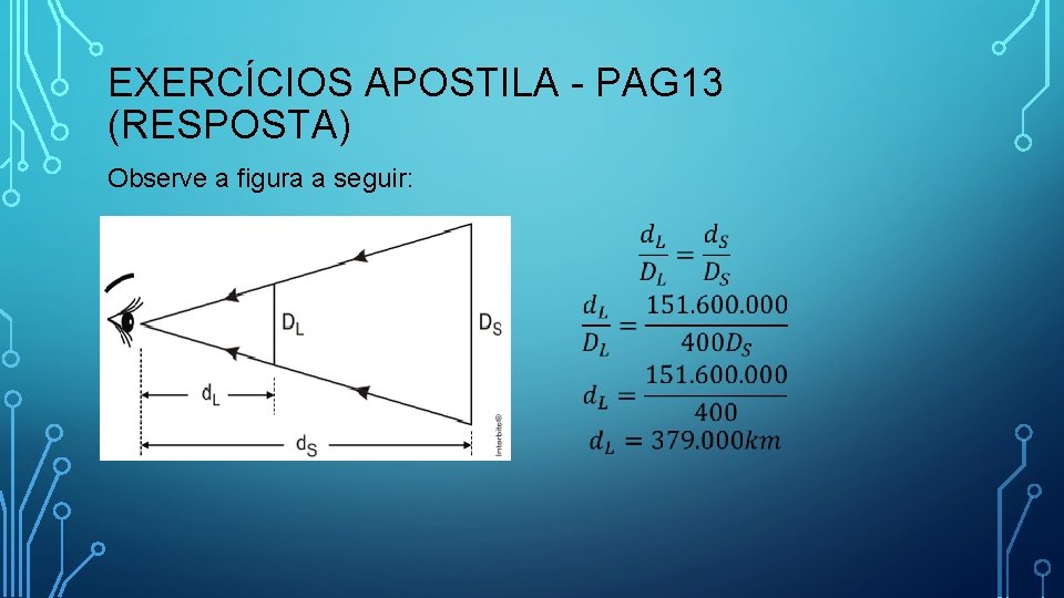 EXERCÍCIOS APOSTILA - PAG 13 (RESPOSTA) Observe a figura a seguir: 