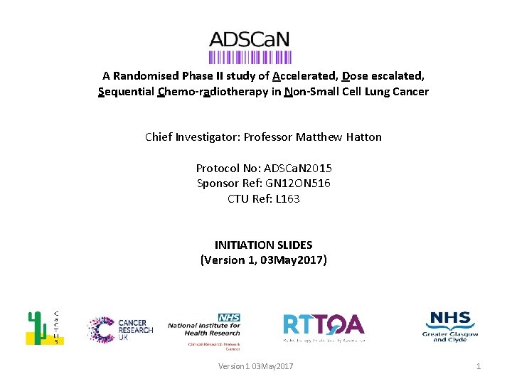  A Randomised Phase II study of Accelerated, Dose escalated, Sequential Chemo-radiotherapy in Non-Small