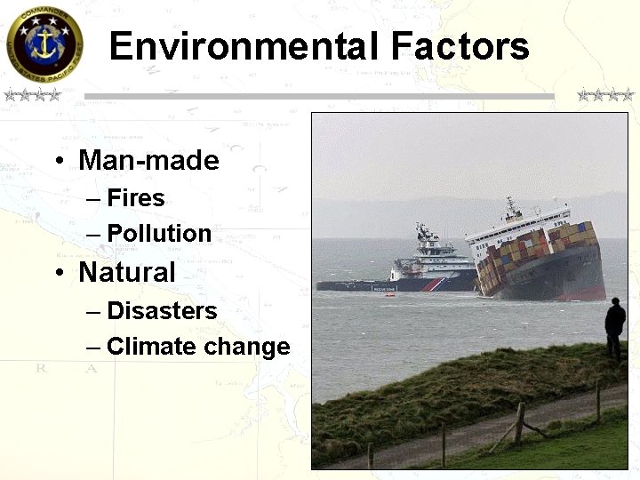 Environmental Factors • Man-made – Fires – Pollution • Natural – Disasters – Climate