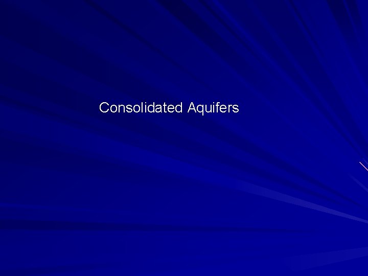 Consolidated Aquifers 