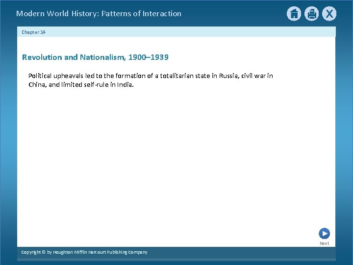 Modern World History: Patterns of Interaction Chapter 14 Revolution and Nationalism, 1900– 1939 Political Modern World History: Patterns of Interaction Chapter 14 Revolution and Nationalism, 1900– 1939 Political