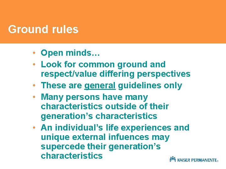 Ground rules • Open minds… • Look for common ground and respect/value differing perspectives Ground rules • Open minds… • Look for common ground and respect/value differing perspectives