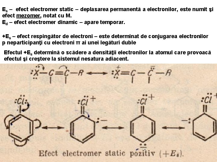 Es – efect electromer static – deplasarea permanentă a electronilor, este numit şi efect