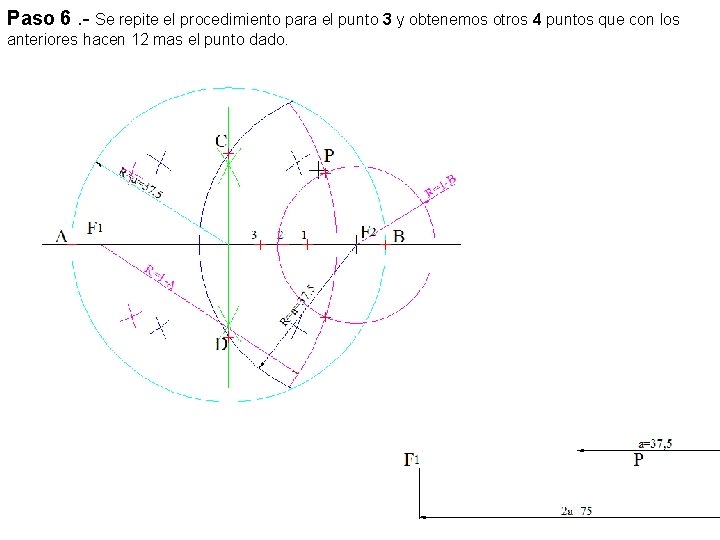 Paso 6. - Se repite el procedimiento para el punto 3 y obtenemos otros