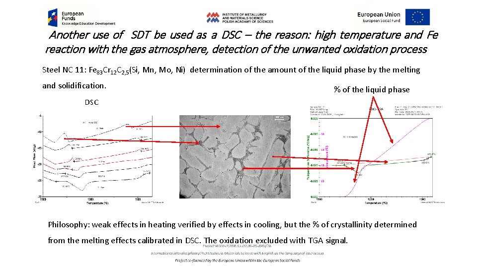 Another use of SDT be used as a DSC – the reason: high temperature