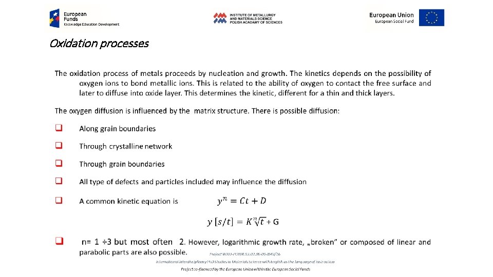 Oxidation processes 