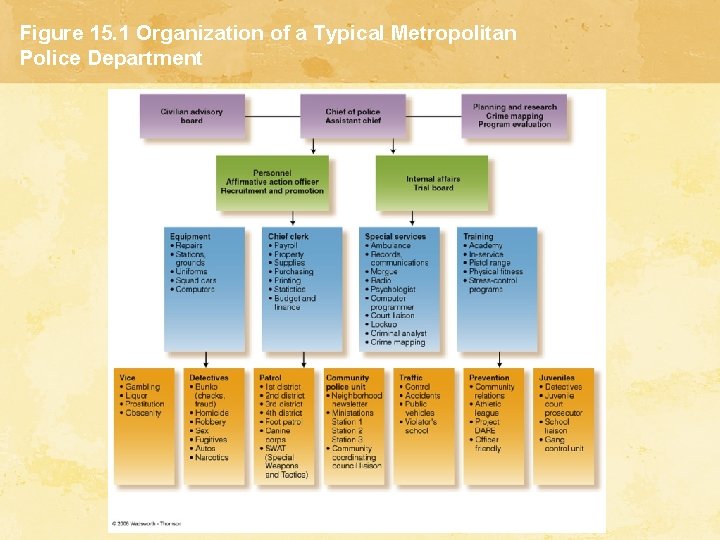 Figure 15. 1 Organization of a Typical Metropolitan Police Department 