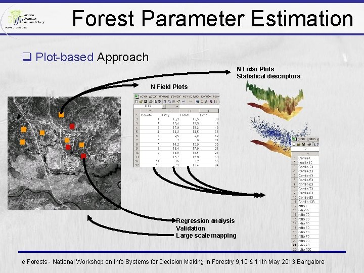 Forest Parameter Estimation q Plot-based Approach N Lidar Plots Statistical descriptors N Field Plots