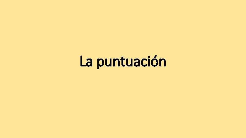 La puntuación 