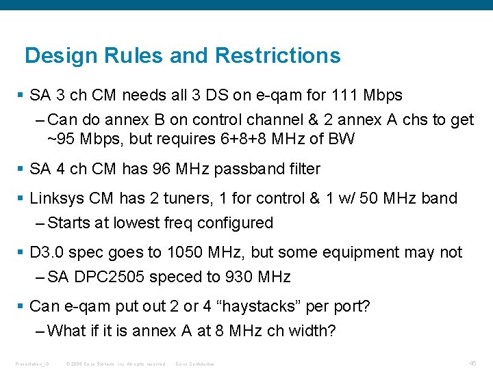 Design Rules and Restrictions § SA 3 ch CM needs all 3 DS on