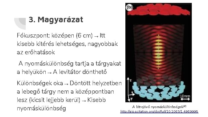 3. Magyarázat Fókuszpont: középen (6 cm) → Itt kisebb kitérés lehetséges, nagyobbak az erőhatások