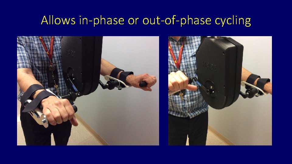 Allows in-phase or out-of-phase cycling 