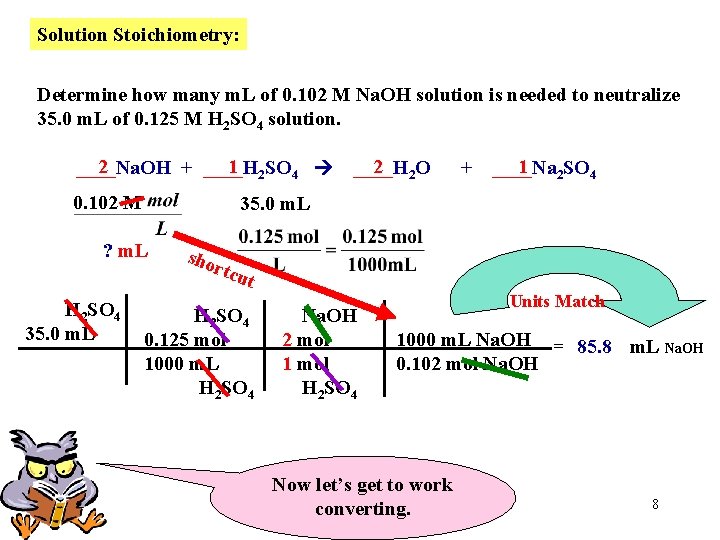 Solution Stoichiometry: Determine how many m. L of 0. 102 M Na. OH solution