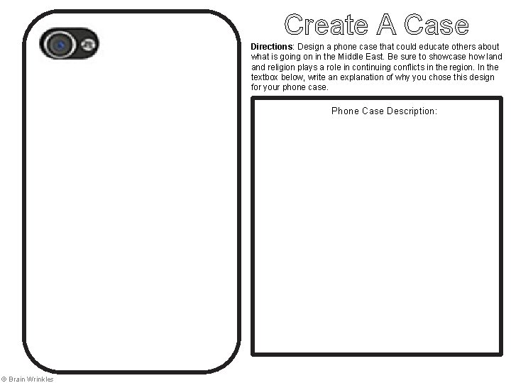 Create A Case Directions: Design a phone case that could educate others about what