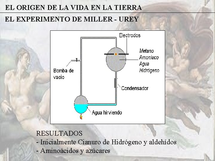 EL ORIGEN DE LA VIDA EN LA TIERRA EL EXPERIMENTO DE MILLER - UREY